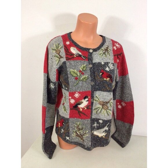 Northern Isles Cardigan Sweater Bird Lovers Womens Medium - Picture 4 of 8